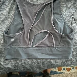 Lululemon Athletica Gray Racerback Sports Bra with Cut-Out Detail